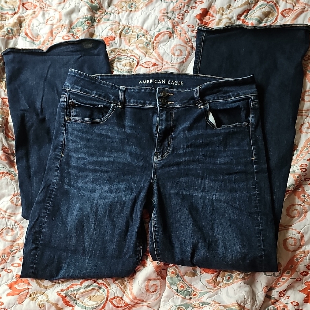 American Eagle Outfitters Blue Skinny Jeans with Faded Detailing